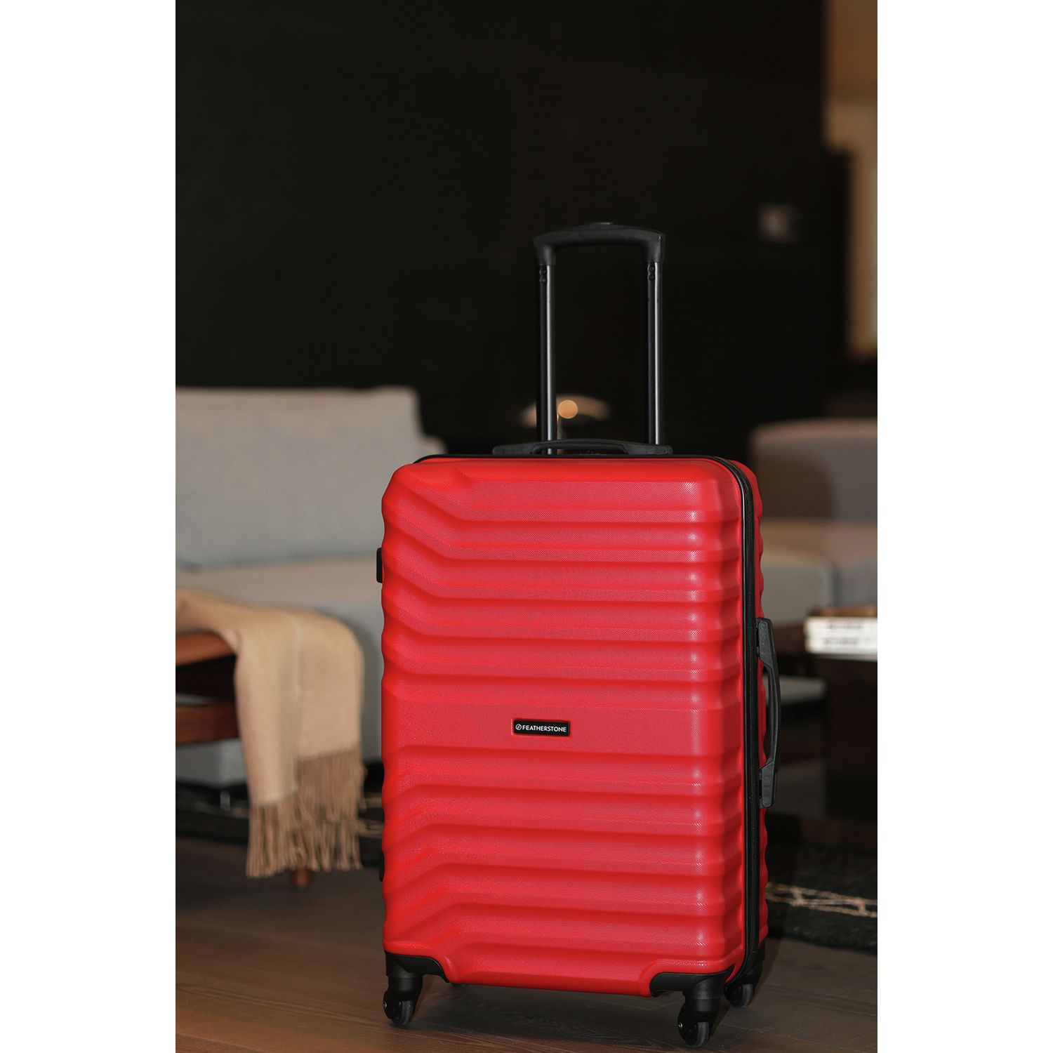Featherstone expandable hard suitcase medium red, UK version