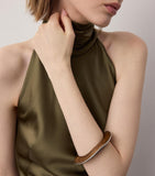 Ralph Lauren Collection asymmetrical cuff wood and silver-tone brass - British product