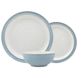 Denby dinner set blue and white 12 piece, imported from the UK