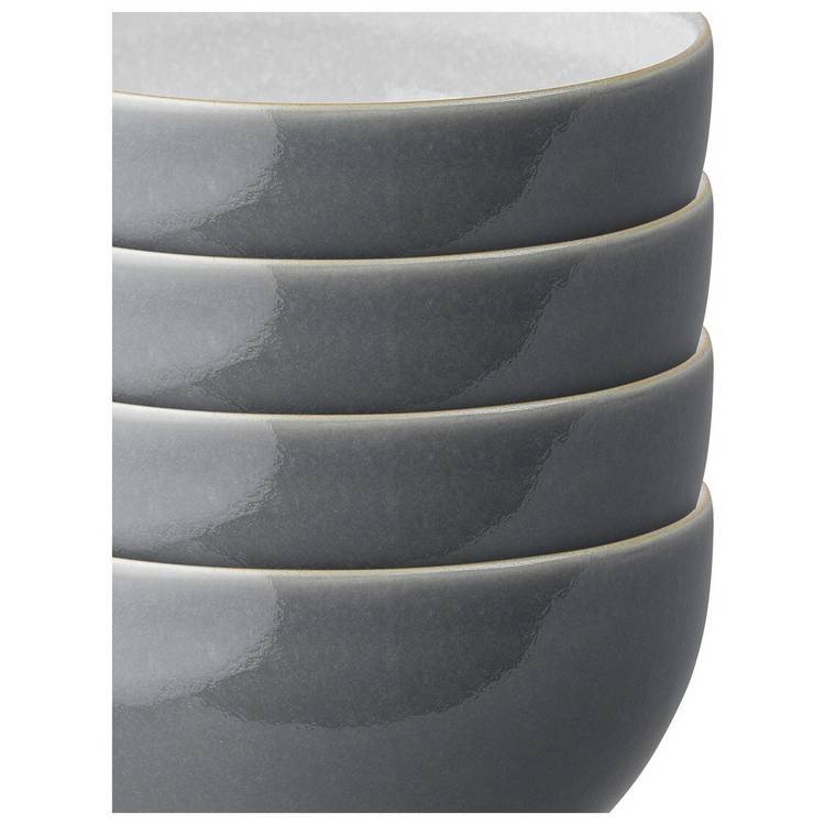 Denby Fossil Grey stoneware nibble bowls set of 4 (British brand)