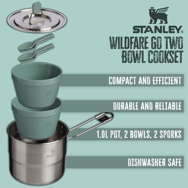 Stanley Wildfare Go Two Bowl Cookset for camping stainless steel - British product