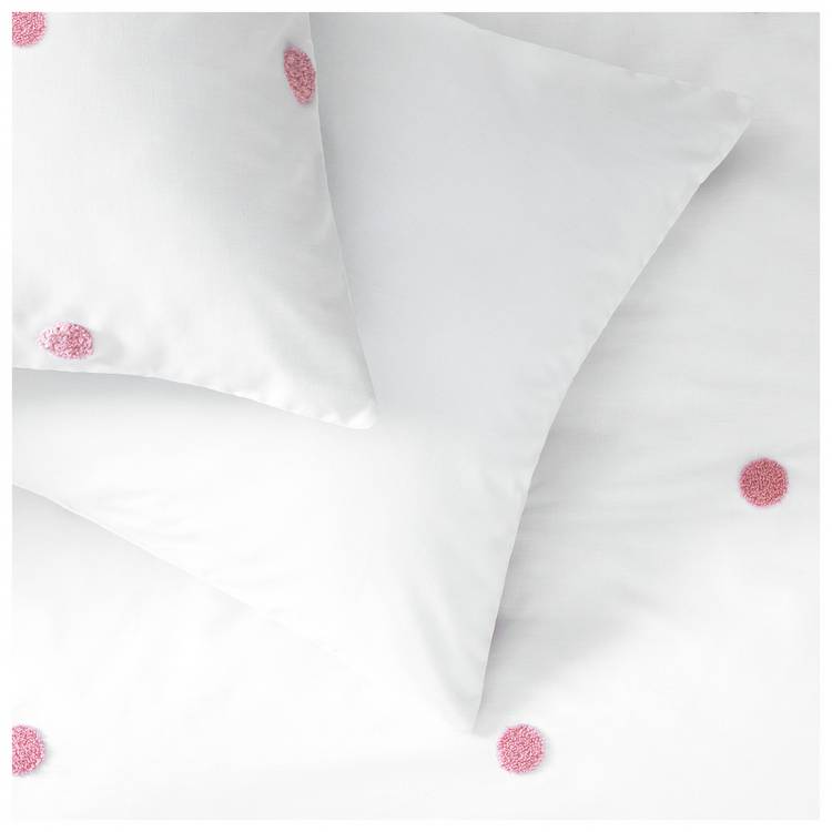 Argos Home pink tufted polka dot bedding set single (British brand)