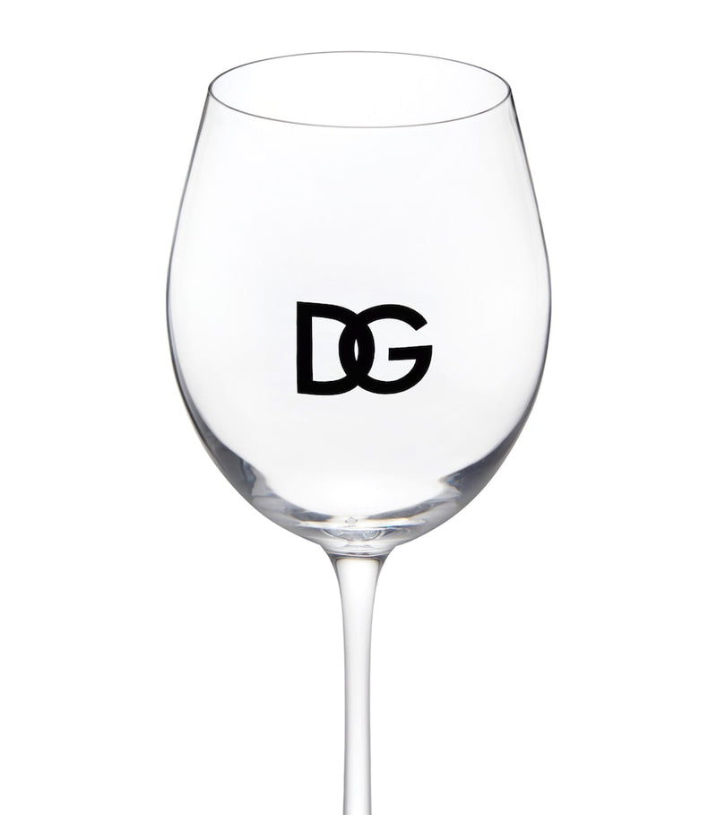 Dolce&Gabbana Casa set of two DG Millennials logo wine glasses - British product