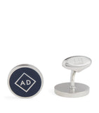 Dunhill sterling silver navy lacquer cufflinks, UK version
