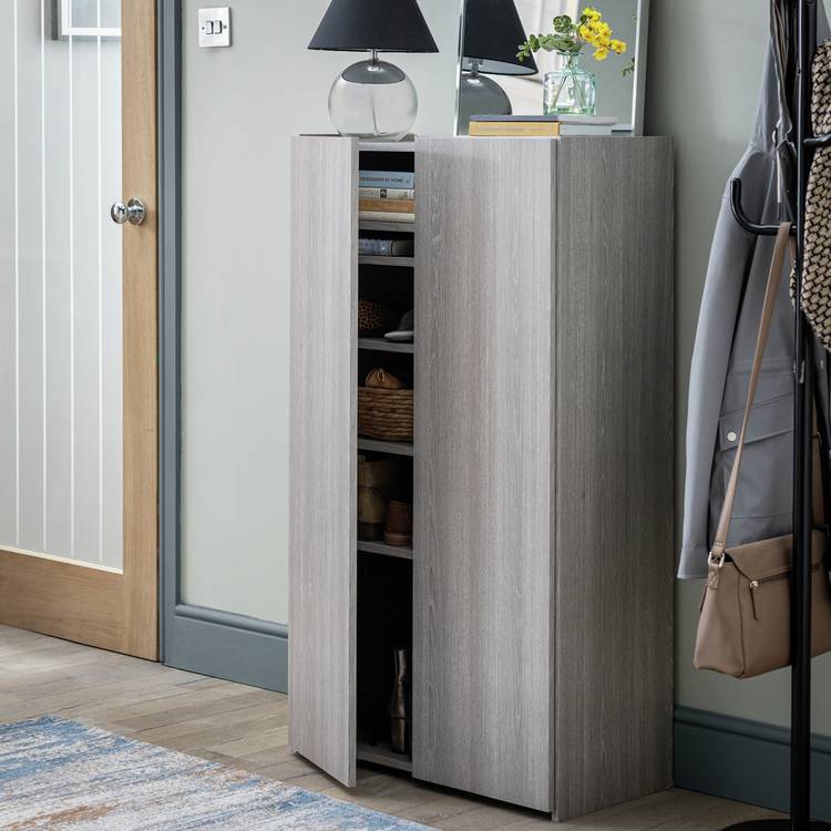 Argos Home Seville shoe storage cabinet grey oak 120cm - British product