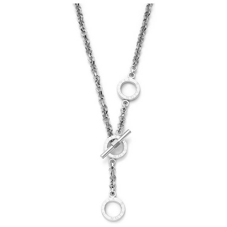 Olivia Burton stainless steel double layer necklace with honeycomb detail, imported from the UK