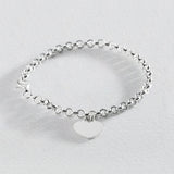 Revere sterling silver Belcher heart bracelet 19cm - British product