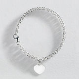 Revere sterling silver Belcher heart bracelet 19cm - British product