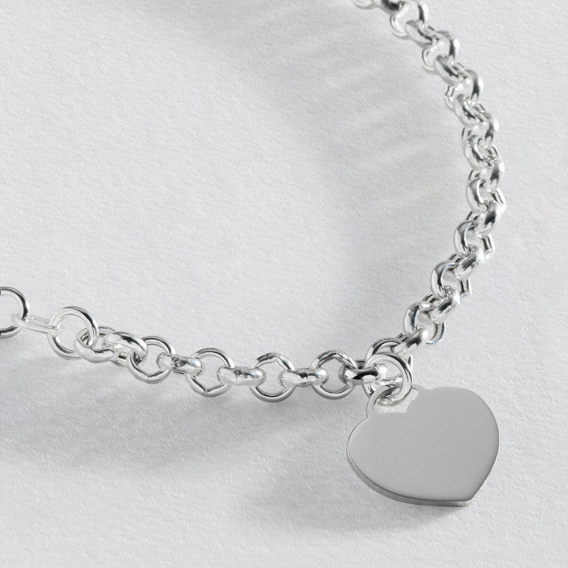 Revere sterling silver Belcher heart bracelet 19cm - British product