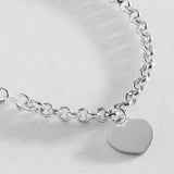 Revere sterling silver Belcher heart bracelet 19cm - British product