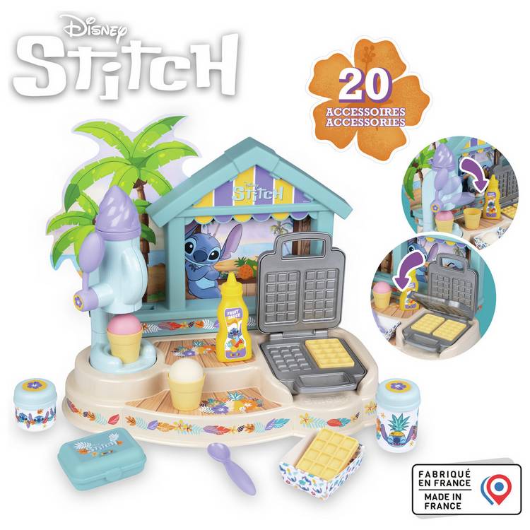Smoby Stitch Bear Bar toy play set with ice cream maker and waffle iron - British product