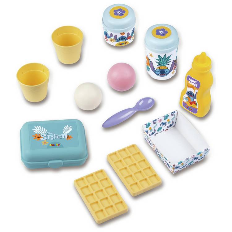 Smoby Stitch Bear Bar toy play set with ice cream maker and waffle iron - British product