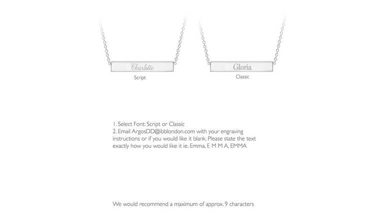 Revere Sterling Silver Personalised Bar Pendant GOODS Argos