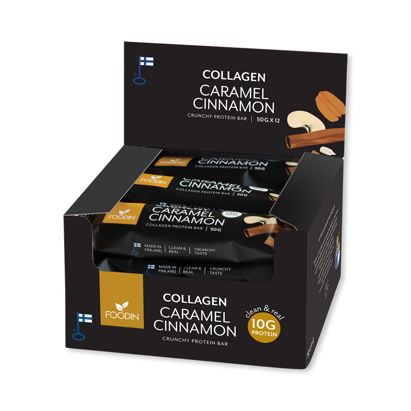 Collagen protein bar caramel cinnamon 12x50g, UK version