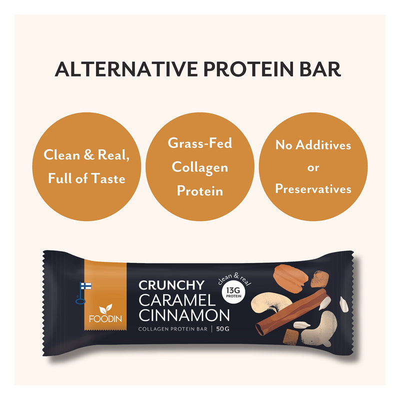 Collagen protein bar caramel cinnamon 12x50g, UK version