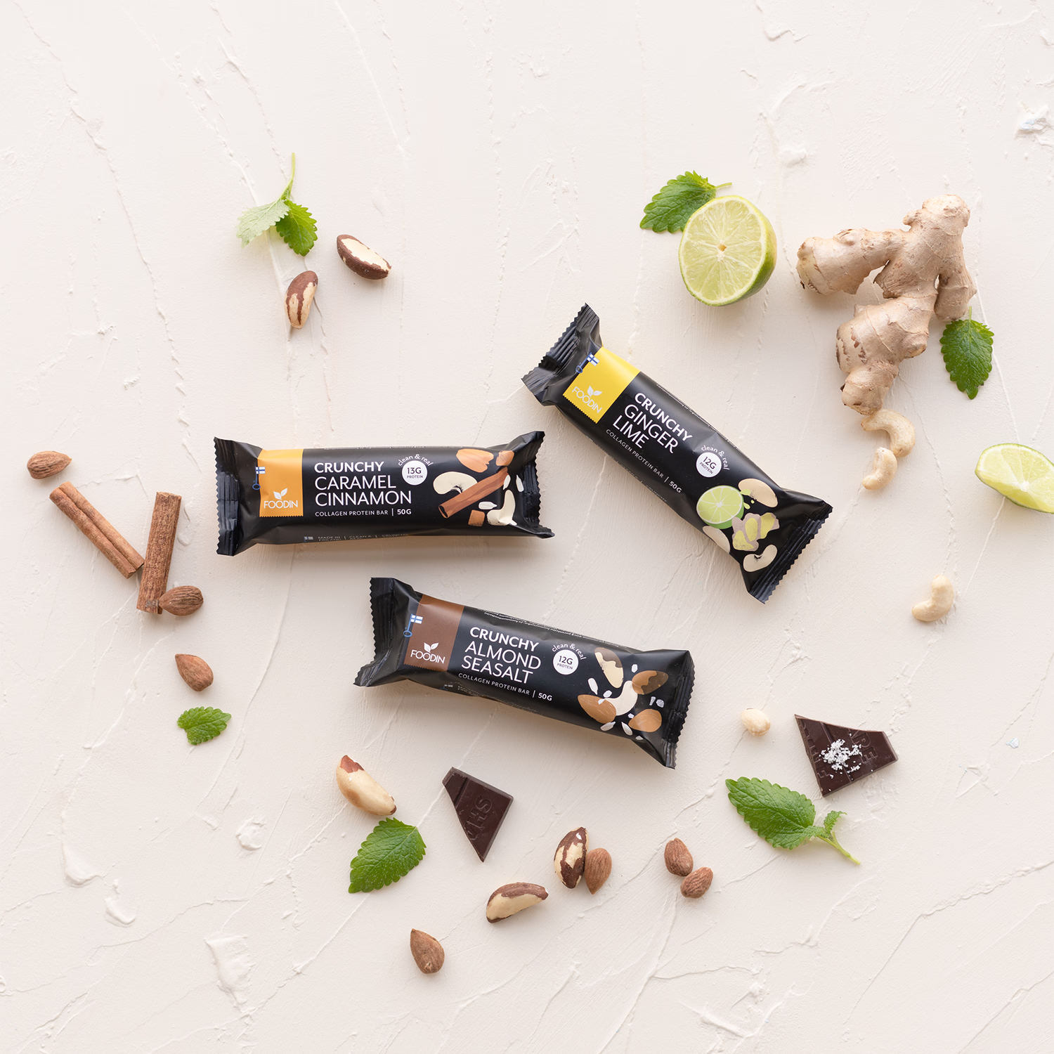 Collagen protein bar caramel cinnamon 12x50g, UK version
