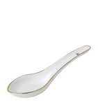 Wedgwood bone china soup spoon with gold trim (British brand)