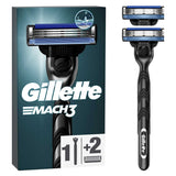 Gillette Mach3 Razor For Men, 1 Gillette Razor, 2 Razor Blade Refills GOODS Boots   