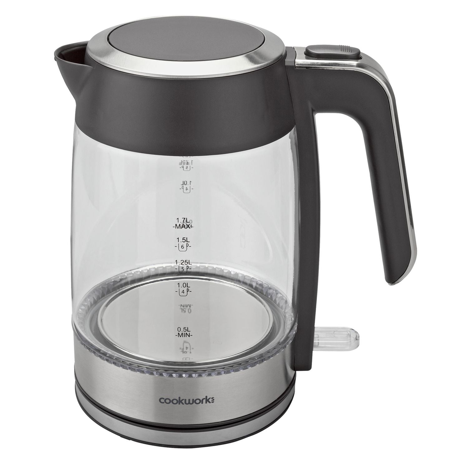 Cookworks glass stainless steel kettle 1.7L, imported from the UK