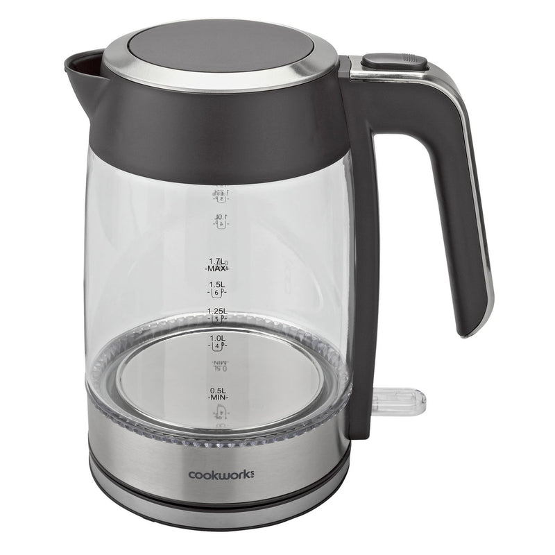 Cookworks glass stainless steel kettle 1.7L, imported from the UK