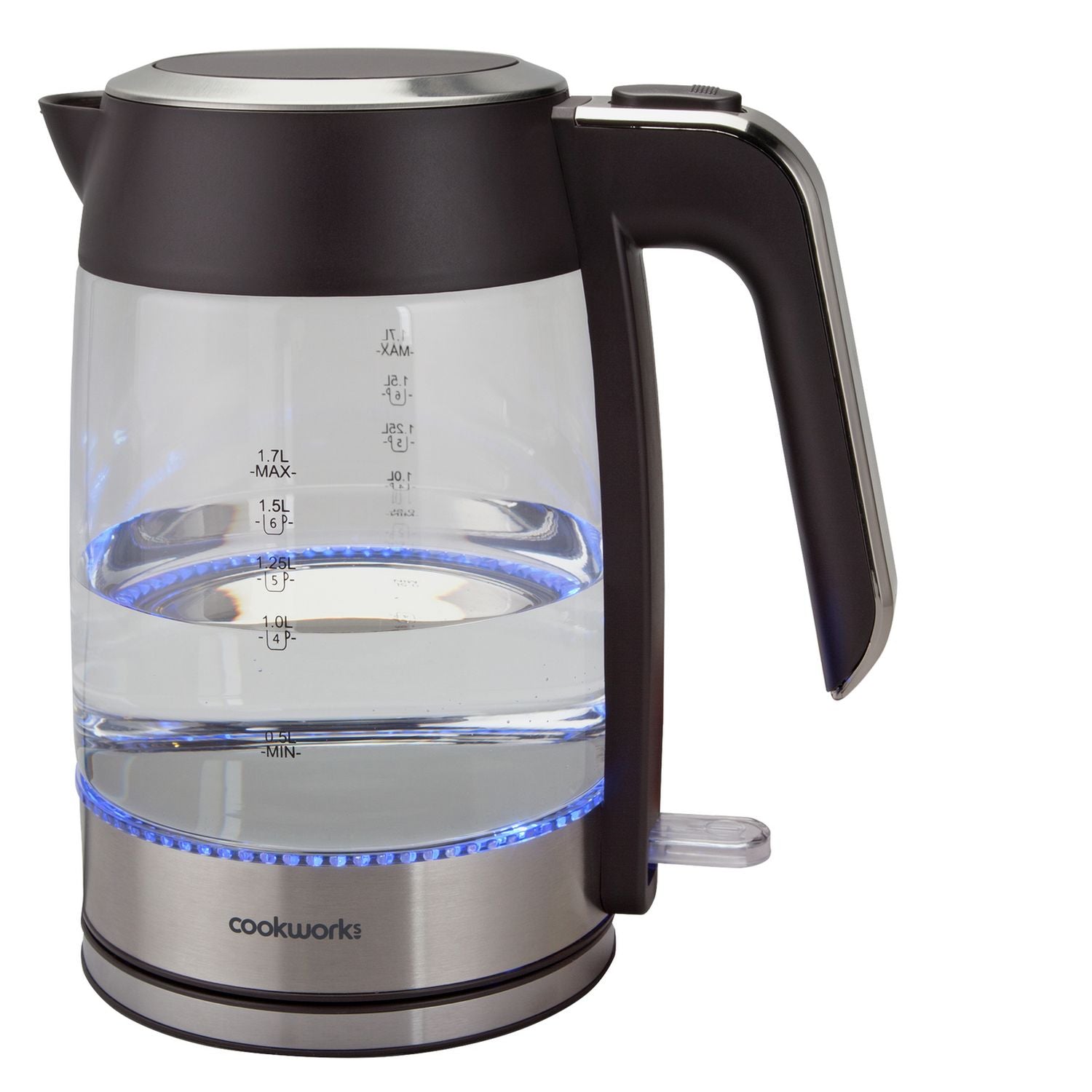 Cookworks glass stainless steel kettle 1.7L, imported from the UK