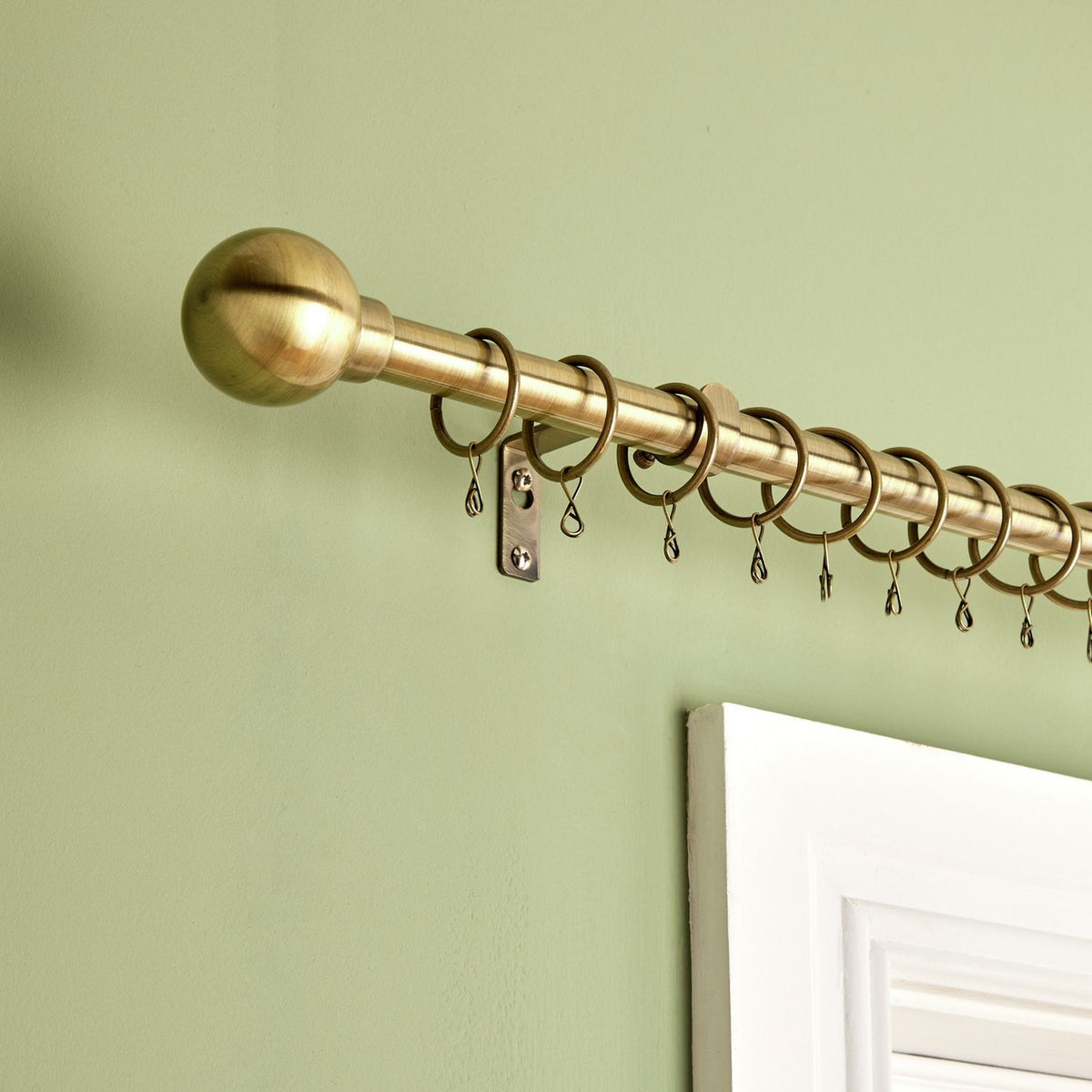 Argos Home brass extendable curtain pole antique finish 120-210cm (British brand)