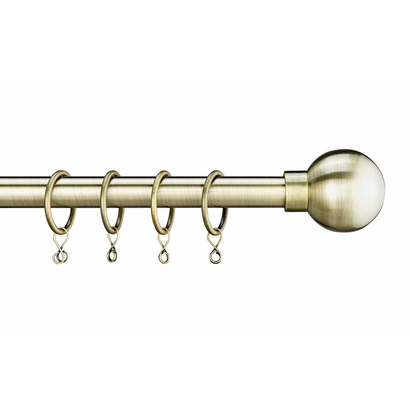Argos Home brass extendable curtain pole antique finish 120-210cm (British brand)