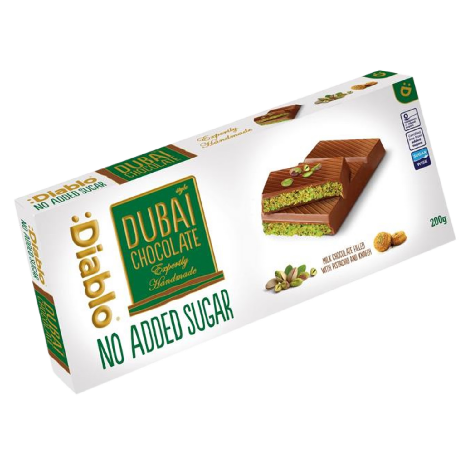 Diablo Dubai chocolate bar 200g - British product