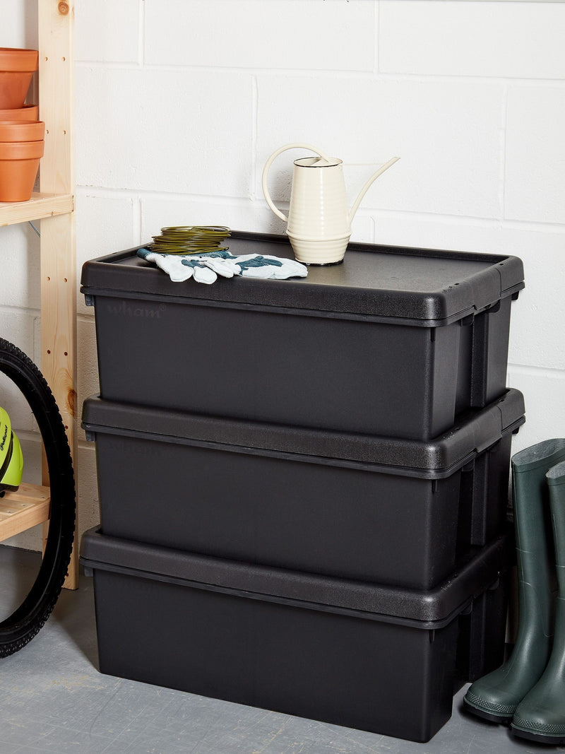 Wham Kunststoff-Aufbewahrungsboxen Set aus 3 Stück 36L strapazierfähig - Britisches Produkt