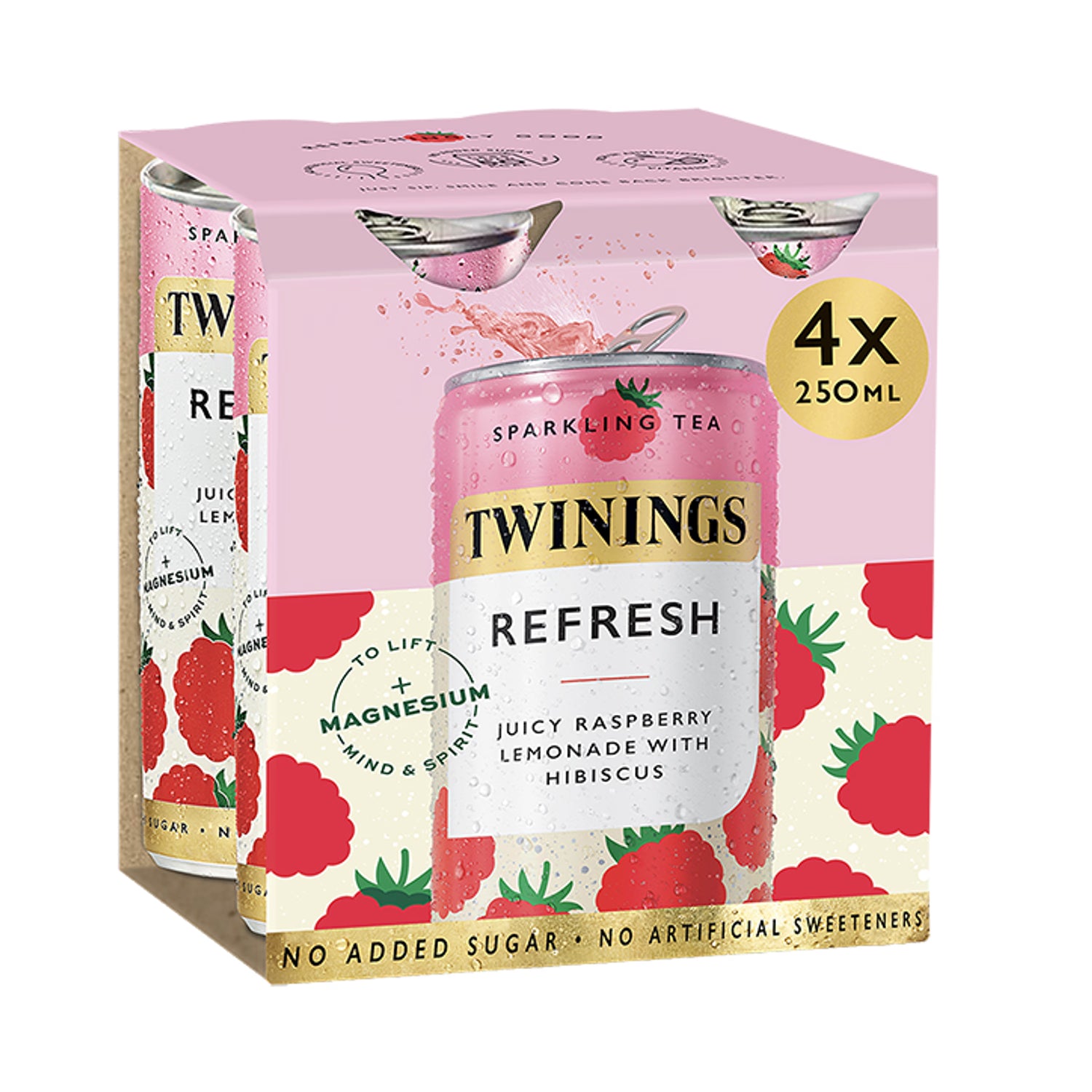 Twinings Raspberry Lemon sparkling tea 4x250ml - British product