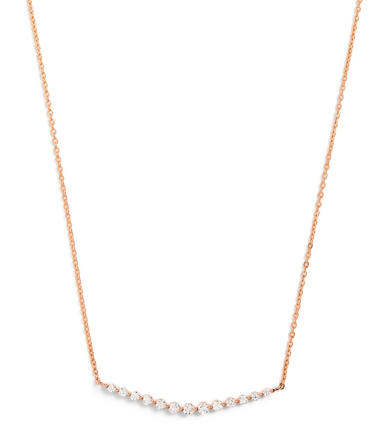 Harrods rose gold graduating diamond pendant necklace 0.50ct, UK version