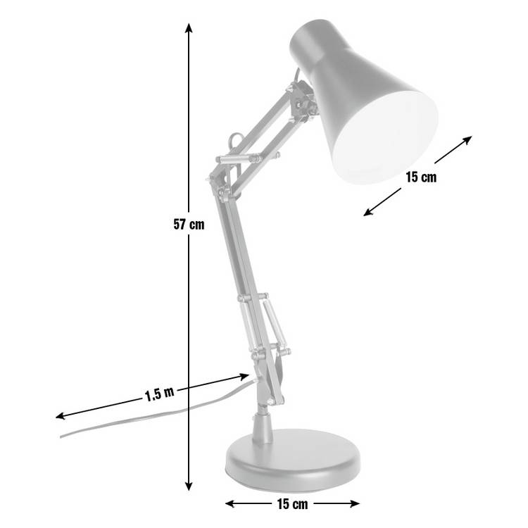 Habitat matt black swing arm desk lamp (British brand)