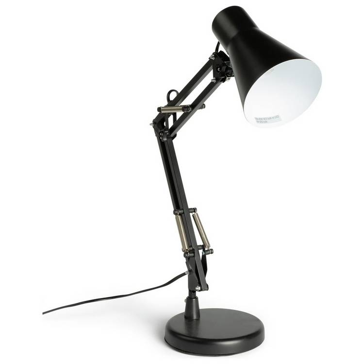 Habitat matt black swing arm desk lamp (British brand)