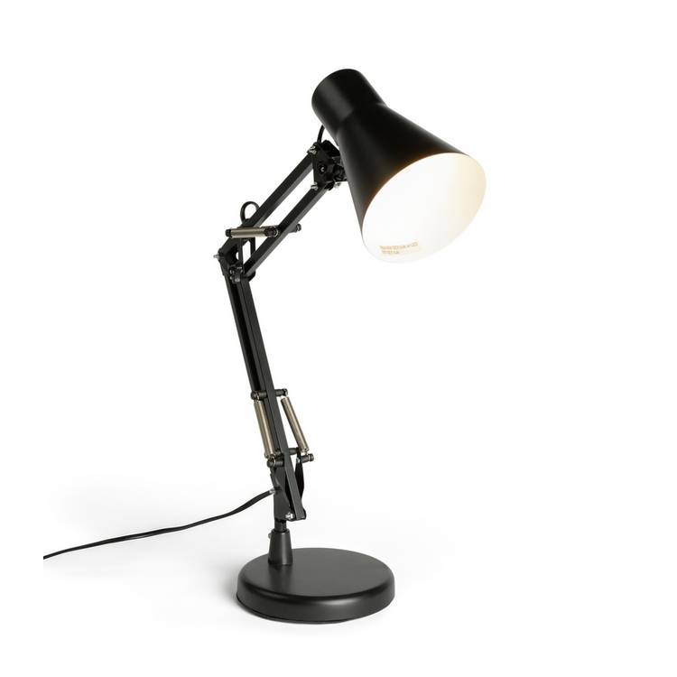 Habitat matt black swing arm desk lamp (British brand)