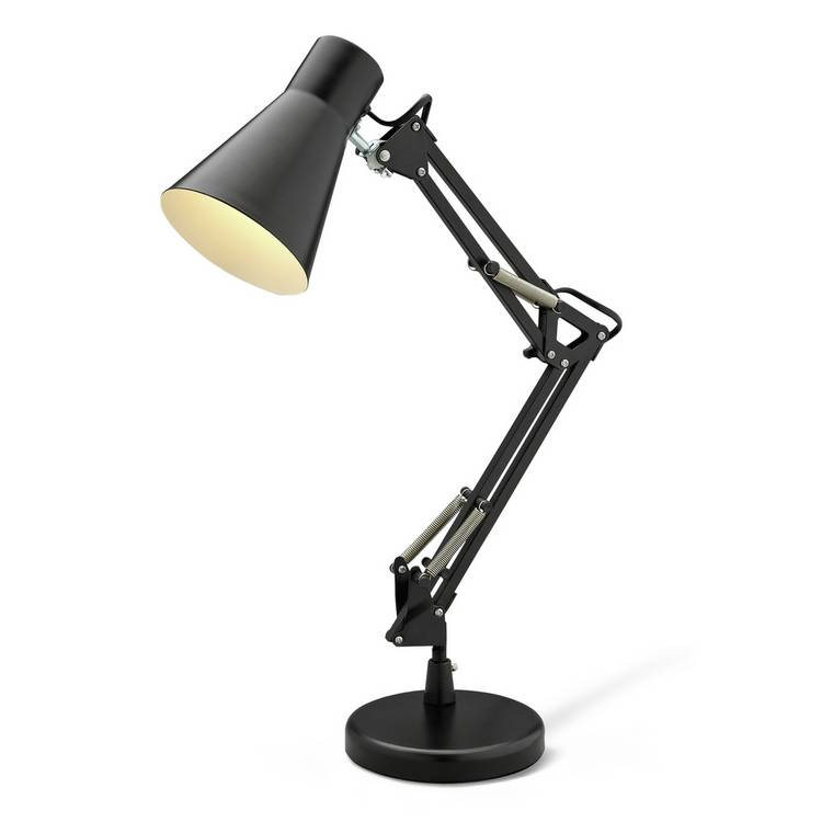 Habitat matt black swing arm desk lamp (British brand)