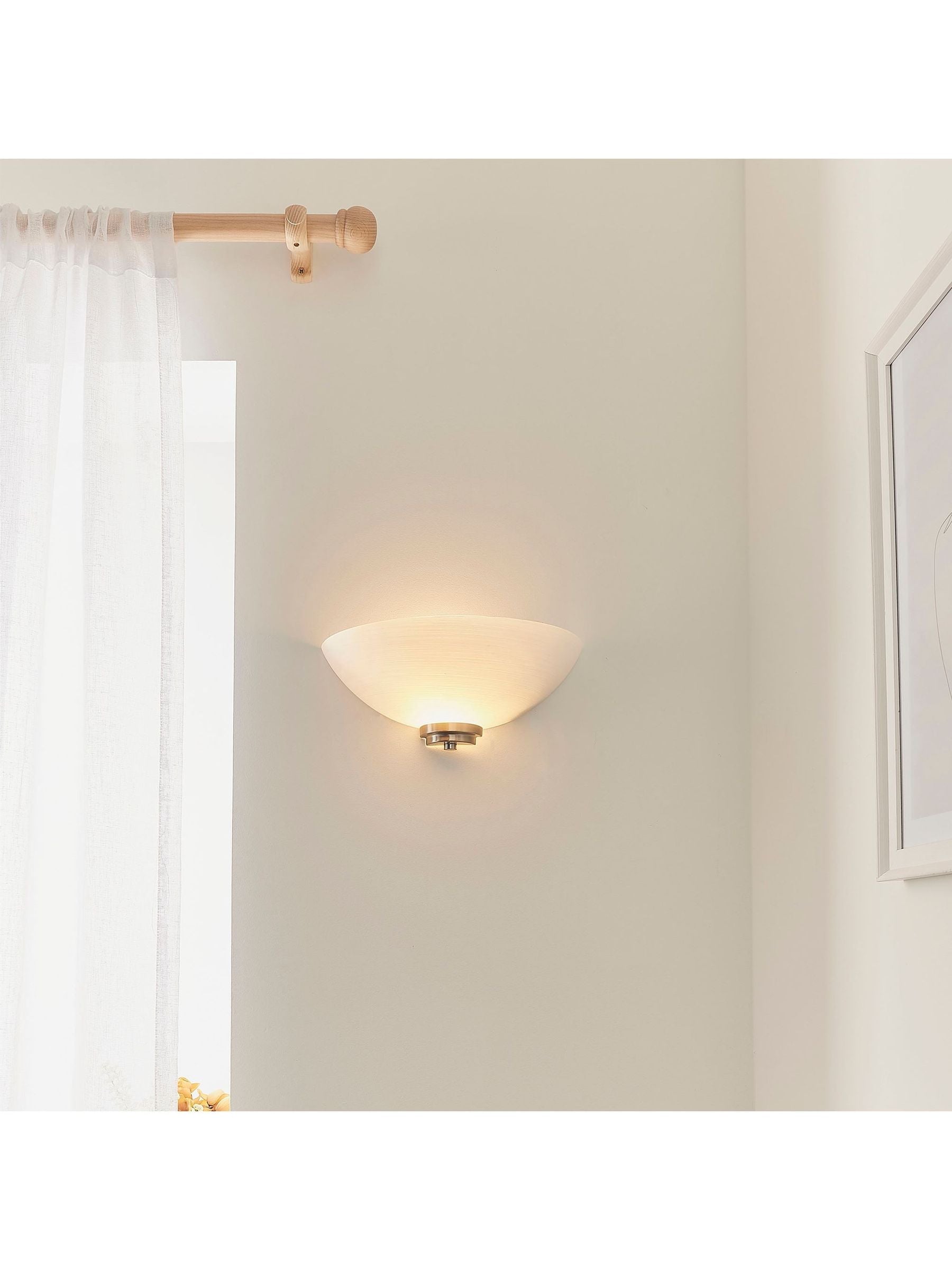 Gallery Home Perth wall light with chrome and white glass, UK version