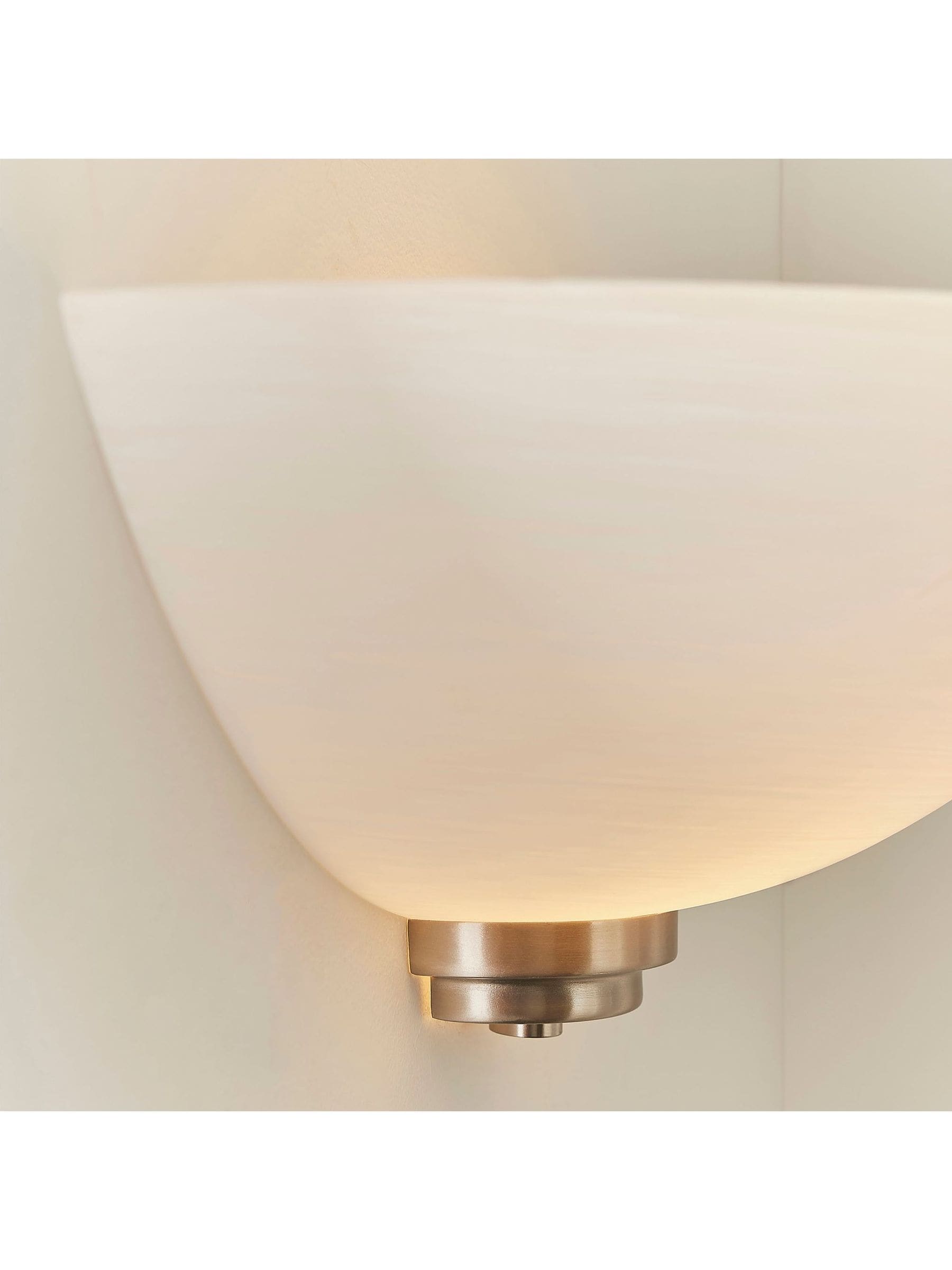 Gallery Home Perth wall light with chrome and white glass, UK version