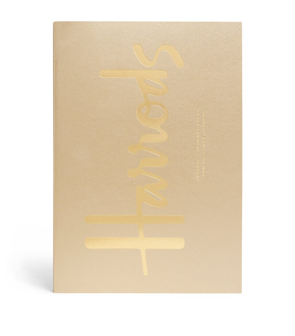 Lined Notebook with Metallic Gold Cover, 15cm x 10.5cm x 1.5cm