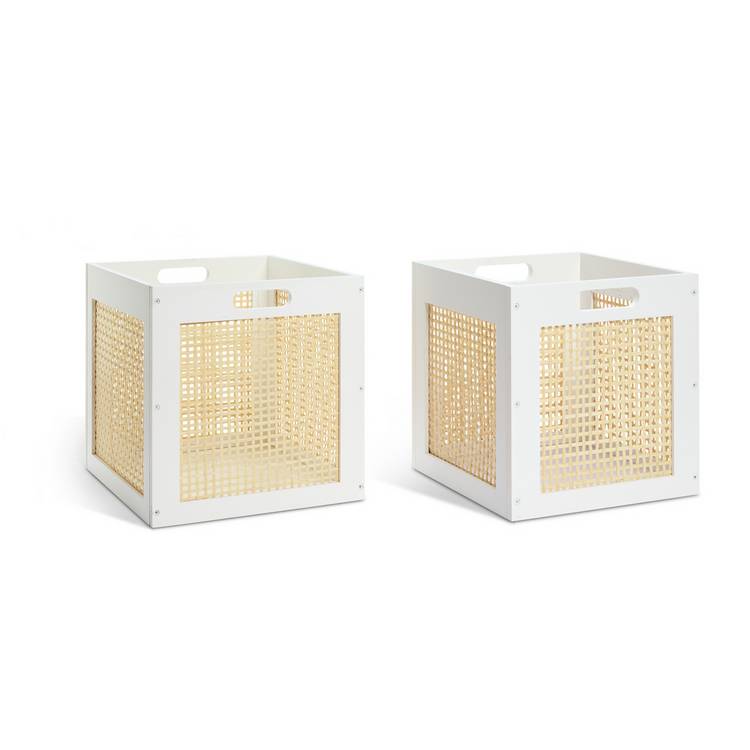 Habitat set of 2 rattan square storage boxes, UK version