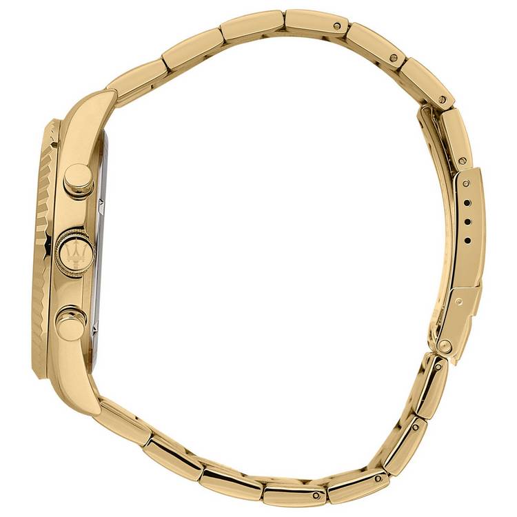 Maserati watch blue dial gold bracelet 43mm, UK version