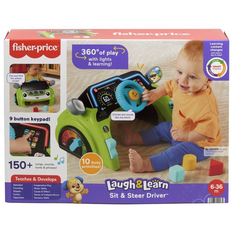 Fisher Price Laugh & Learn Sit & Steer Driver activity toy (British brand)