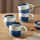 Habitat stoneware mug set blue stripes, imported from the UK
