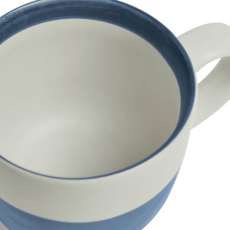 Habitat stoneware mug set blue stripes, imported from the UK