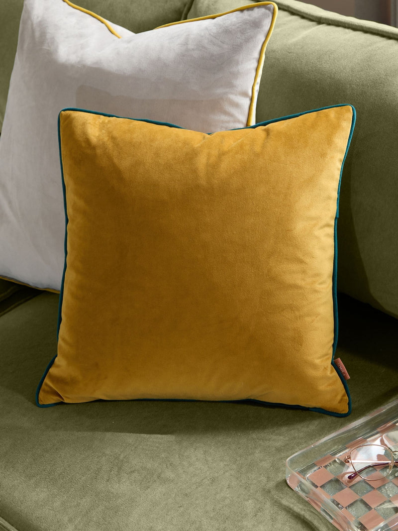 Furn Ochre/Teal Meridian Velvet 45 x 45cm Cushion Cover