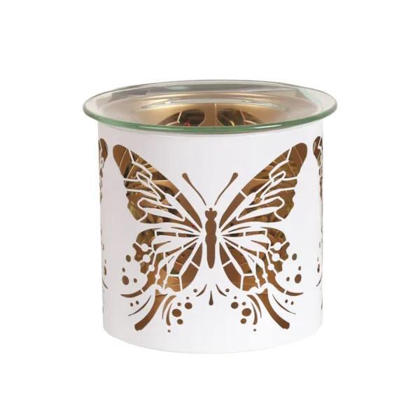 Aroma White Butterfly Tealight Holder 10.5cm, UK version