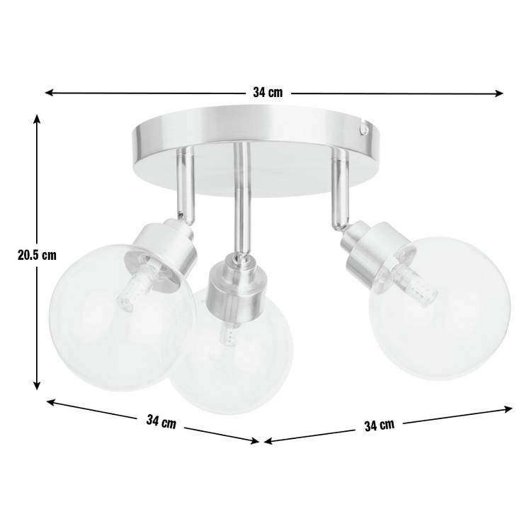 Argos Home chrome 3-light spotlight with adjustable shades, imported from the UK