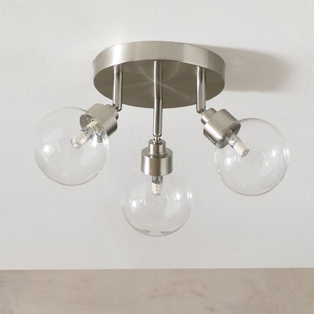 Argos Home chrome 3-light spotlight with adjustable shades, imported from the UK