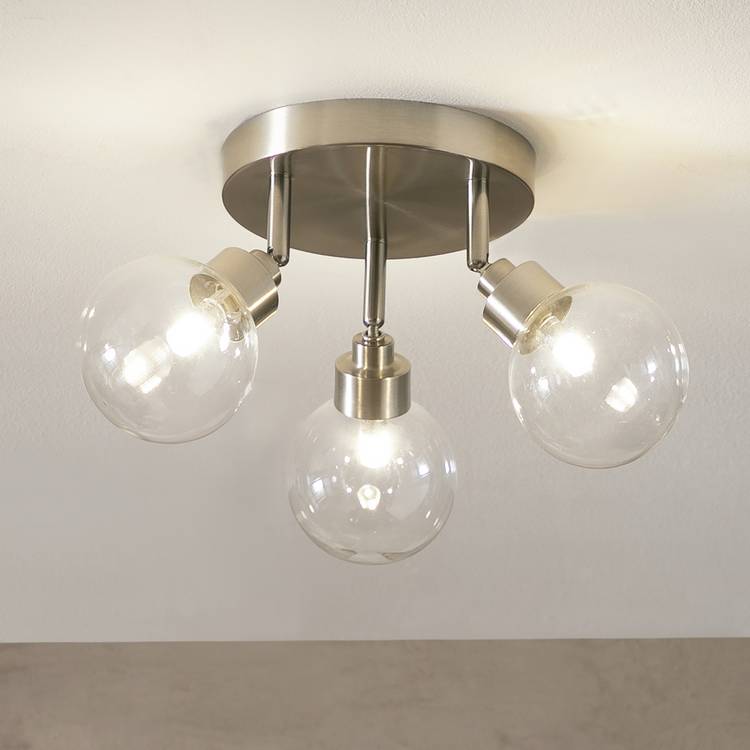 Argos Home chrome 3-light spotlight with adjustable shades, imported from the UK
