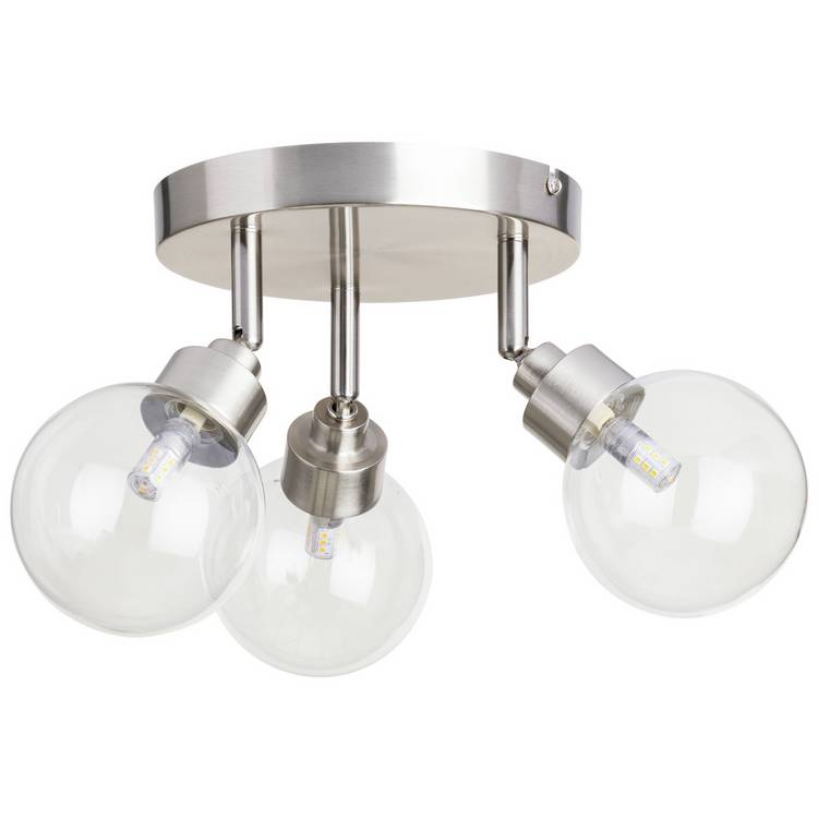 Argos Home chrome 3-light spotlight with adjustable shades, imported from the UK