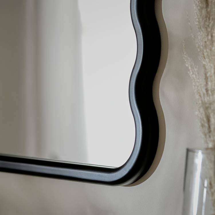 Habitat Black Wiggle Wall Mirror 60x80cm, imported from the UK